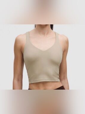 Lululemon Align Padded Tank Nulu in Sheer Oak, size 2